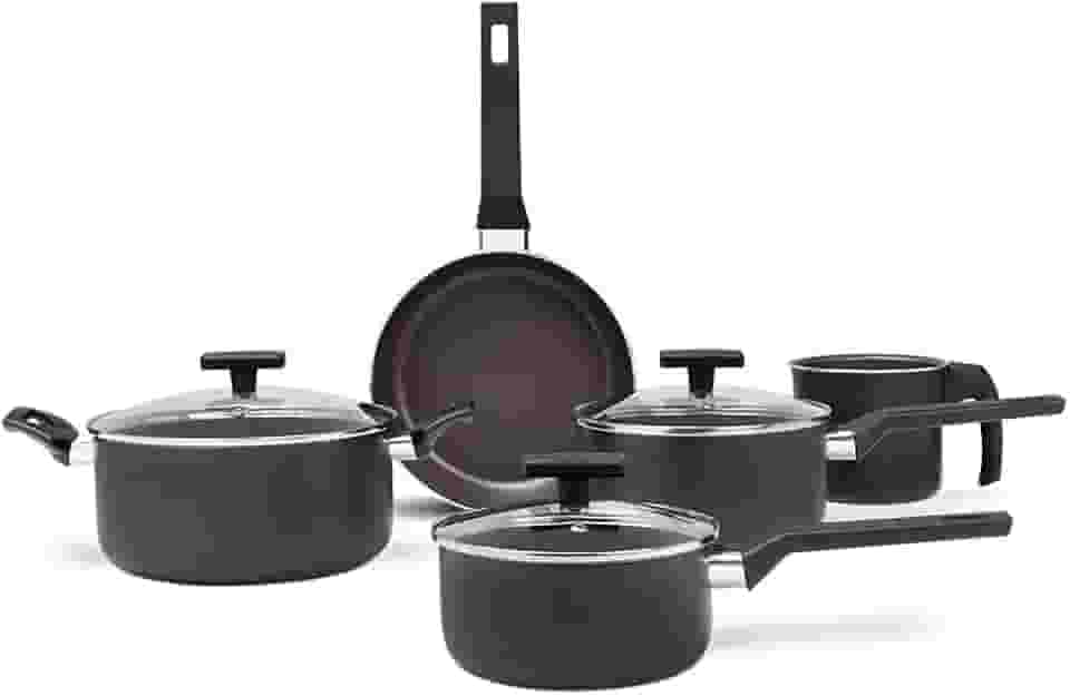 Brinox - Jogo de Panelas Antiaderente Ceramic Life 5 Peças Preserve - Cinza