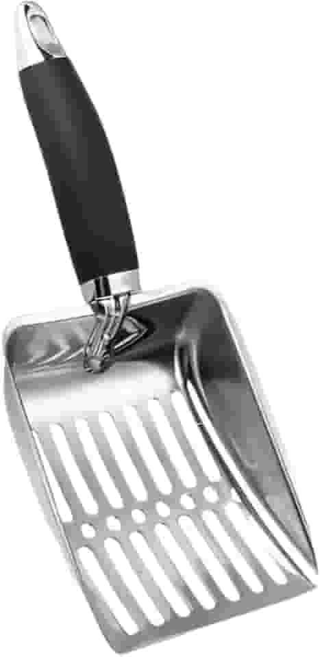 Pá Higiênica De Areia Para Gatos Peneira Coletora e Limpeza De Resíduos Em Aço Inox Cabo Ergonômico(PÁ MALHA 3MM)