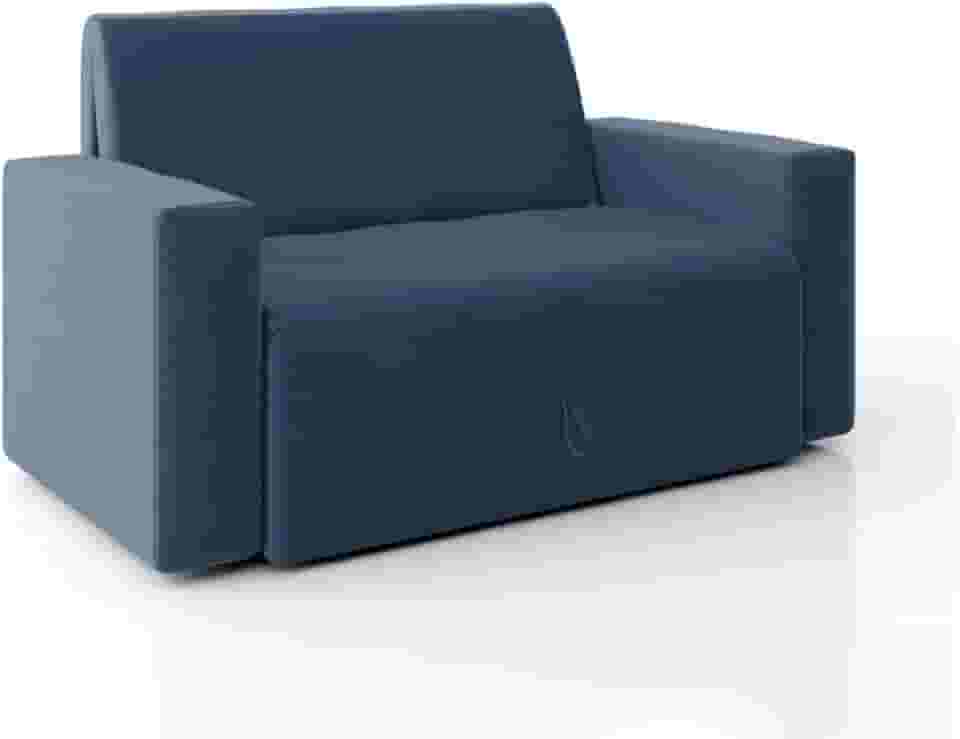 Sofá-cama 2 Lugares Pratik 5000 Mamflex Azul Suede