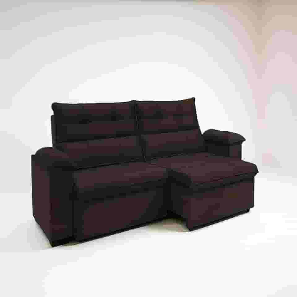 Sofá Compacto, Prático e Versátil 2 Lugares Reclinável e Retrátil Bel Veludo LIMOV Perfeito para Salas Pequenas (Marrom)