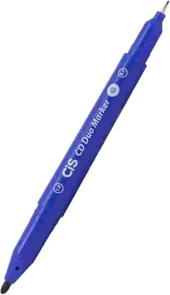 Marcador Permanente CD e DVD Duomarker Blister CIS, Azul