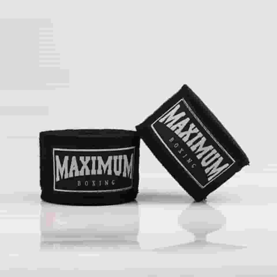 Bandagem de Boxe e Muay Thai, 3 Metros, Proteção para Mãos, Preto, Maximum