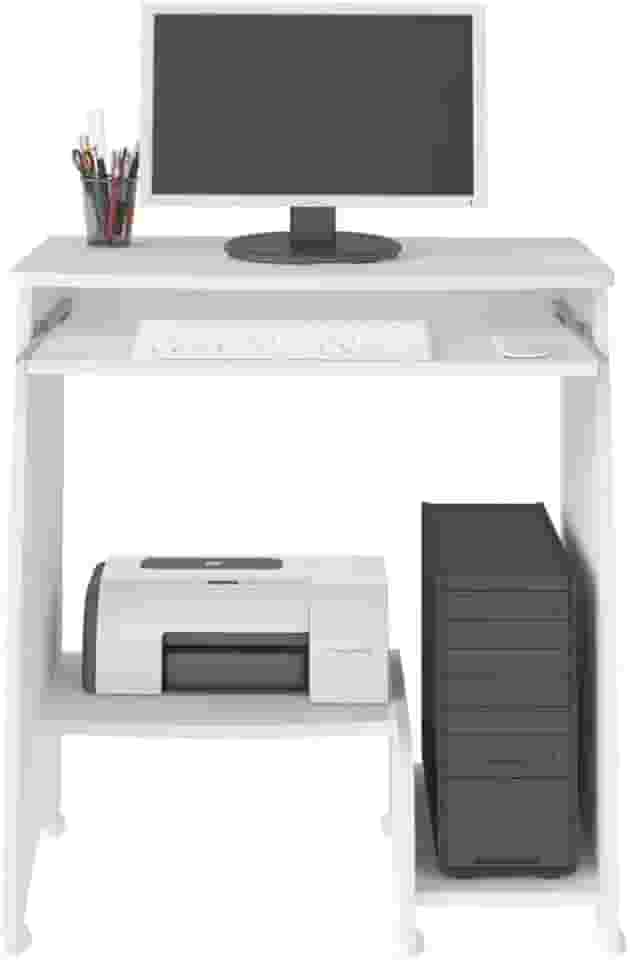 Mesa para Computador com prateleira retrátil PIXEL cor Branco - Artely