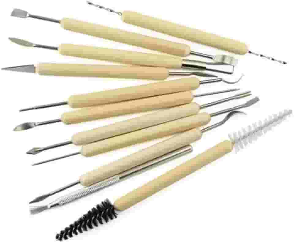 Kit com 11 Estecas para Modelagem | Ferramentas para Escultura em Argila, Biscuit, Massa de Modelar e Artesanato