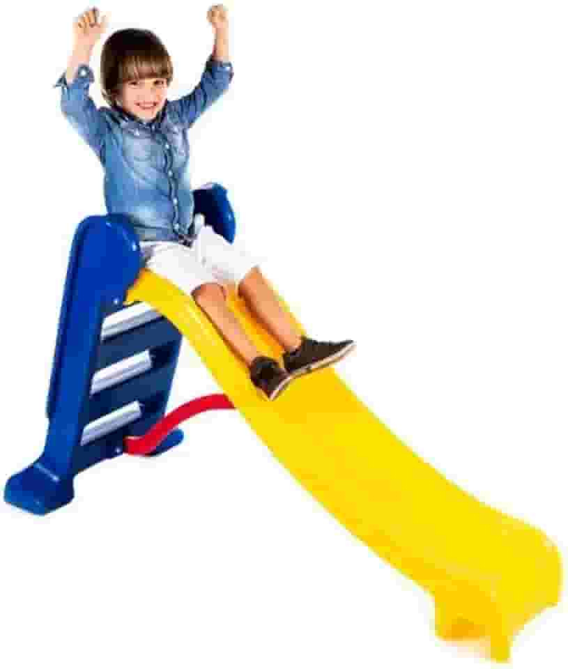 Escorregador Médio Divertido - Escada Azul e Rampa Amarela