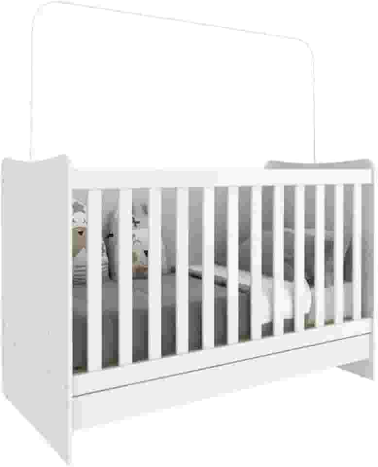 Berço 4 em 1 Vira Escrivaninha para Colchão 60x130cm Multimóveis Mp4349 Branco