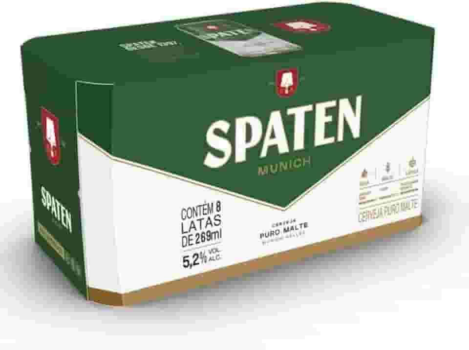 Pack Cerveja Spaten, Puro Malte, 269ml, Lata - 8 Unidades