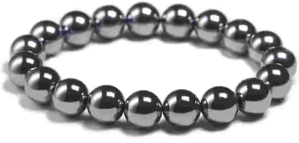 Pulseira Elástica Hematita Magnética Esfera 8mm Energia E Proteção Pedra Natural
