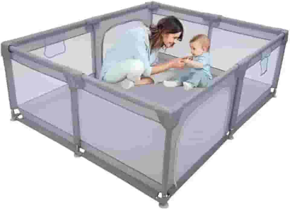 Cercadinho Infantil – Chiqueirinho Dobrável, Resistente, Montagem Rápida, Tecido Lavável, Estrutura Reforçada e Espaçoso - 180×150×68 cm