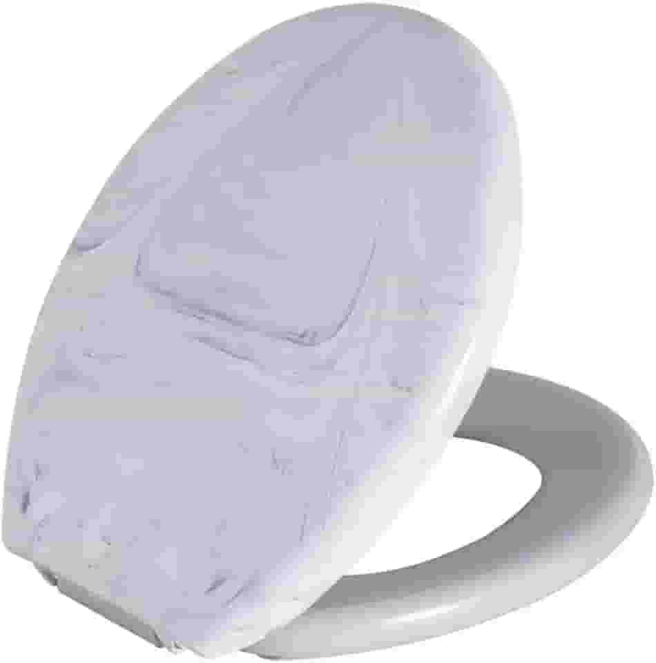 Astra, Assento Sanitário Oval Almofadado Branco Marmorizado