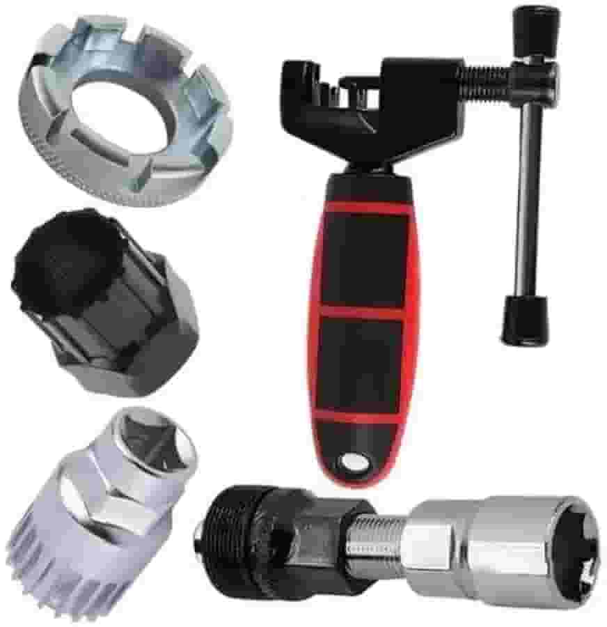 Kit Ferramentas Para Bike 5 em 1 – Extrator de Corrente Pedivela Roda Livre e Movimento Central MTB