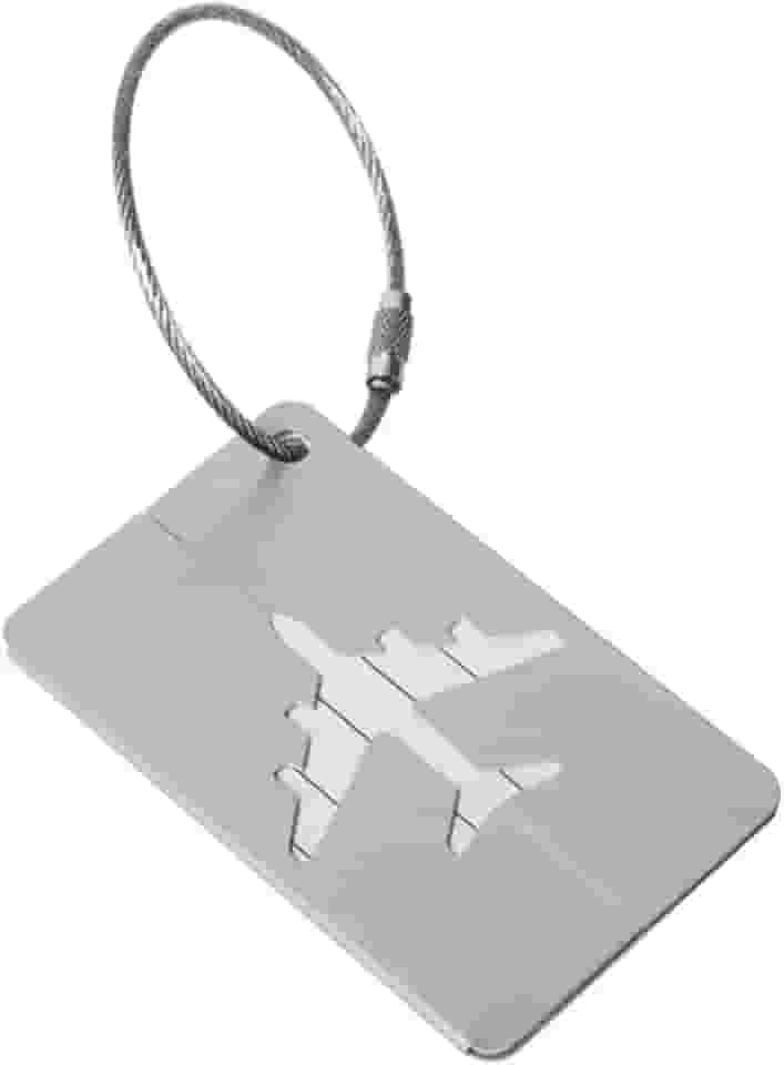 Tag De Mala Identificador Bagagem Etiqueta Alumínio Cabo Aço (Cinza)