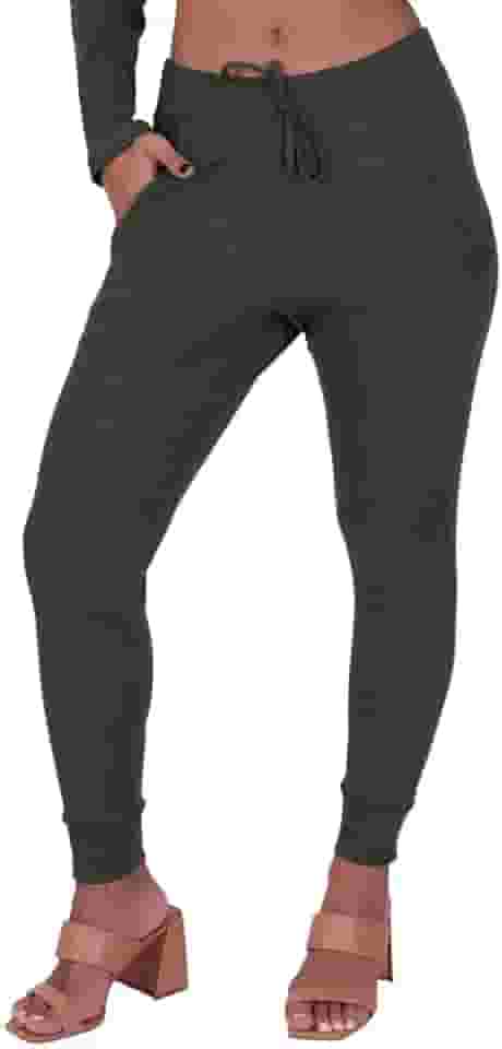 Calça Jogger Canelada Inverno Feminina Comfy Vera