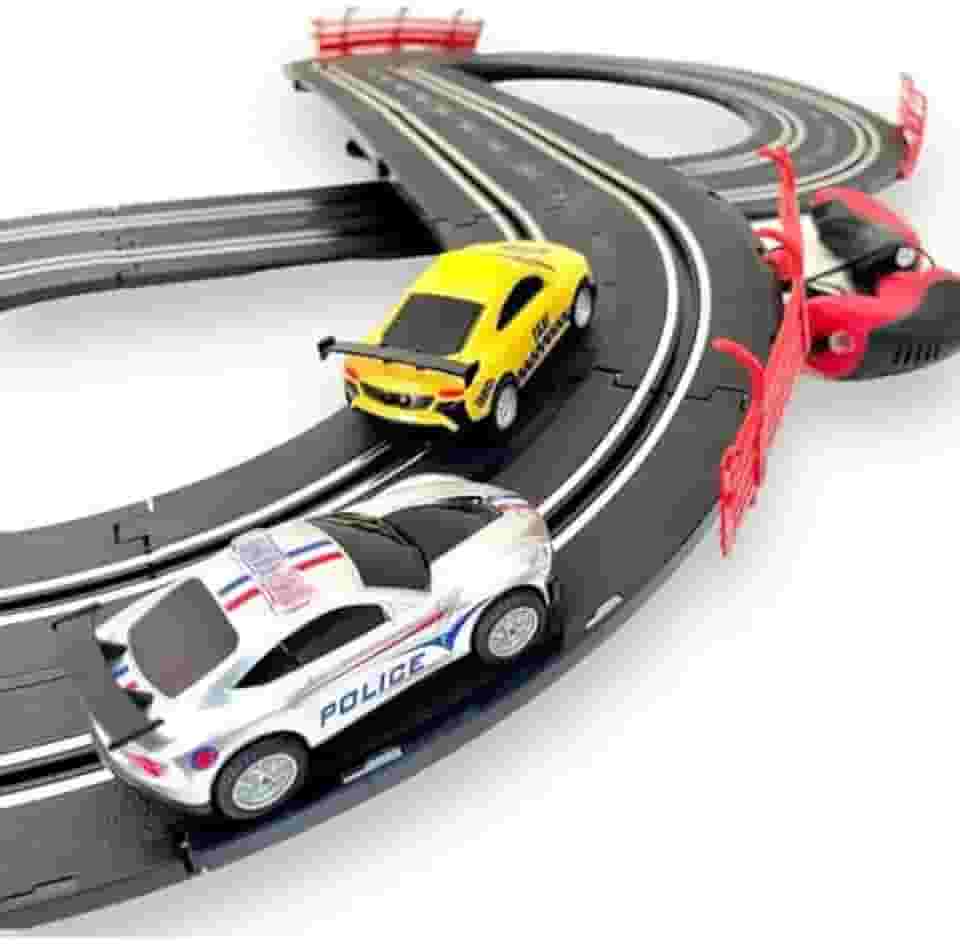 Autorama Pista Carrinho Controle Remoto Auto Luzes 2 Pistas DM Toys