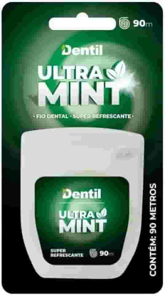 Dentil - Fio Dental Fita Ultra Mint 90m Encerado c/Estojo e Cortador