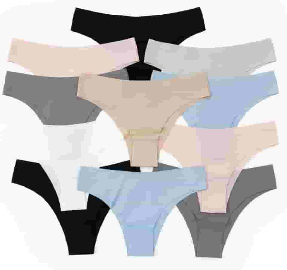 Kit 5 Calcinhas Tangas Invisível Microfibra Premium Não Marca