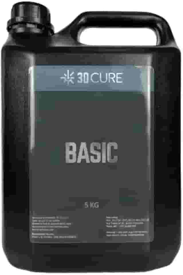Resina 3D Cure Basic - 5kg Para impressão 3D, fácil impressão, maior reatividade, alta pigmentação, impressões gerais e baixo odor (Clear)