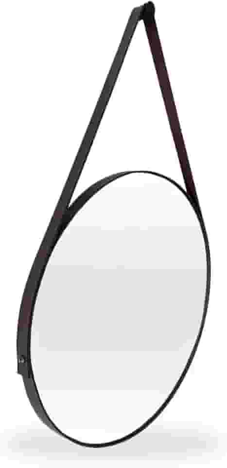 Espelho Adnet Redondo 50cm com Alça e Suporte Sala Hall Lavabo Banheiro Quarto (Café)