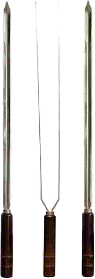 Kit 3 Espetos Artesanais Inox P/Churrasco