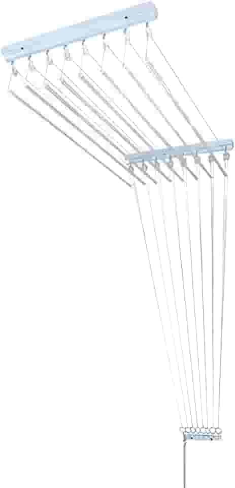 Inovar Metais Varal de Teto Individual 10 Varetas Branco 100cm