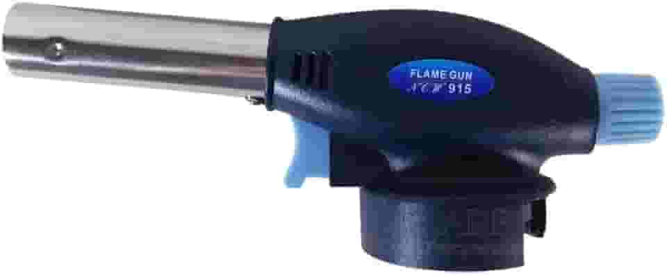 Maçarico Culinário Profissional com Controle Manual, Azul e Preto, para Cozinha e Confeitaria