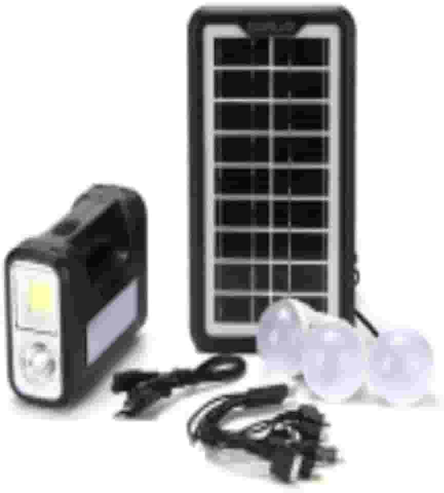 KIT PLACA SOLAR PORTATIL 3 LAMP. LED LUZ EMERGENCIA LK-3102