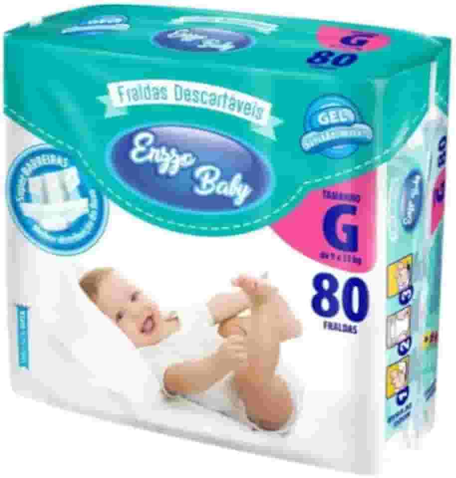 Fralda Descartável Enzzo Baby Infantil Pacotão Diurna Noturna Fita G 9 a 13kg