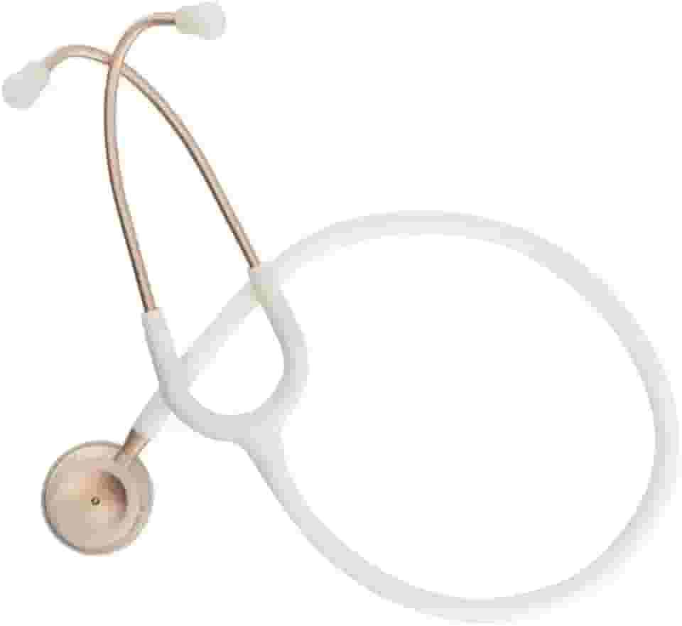 Estetoscópio MD Spirit Pro Lite II Adulto Branco Acabamento Dourado