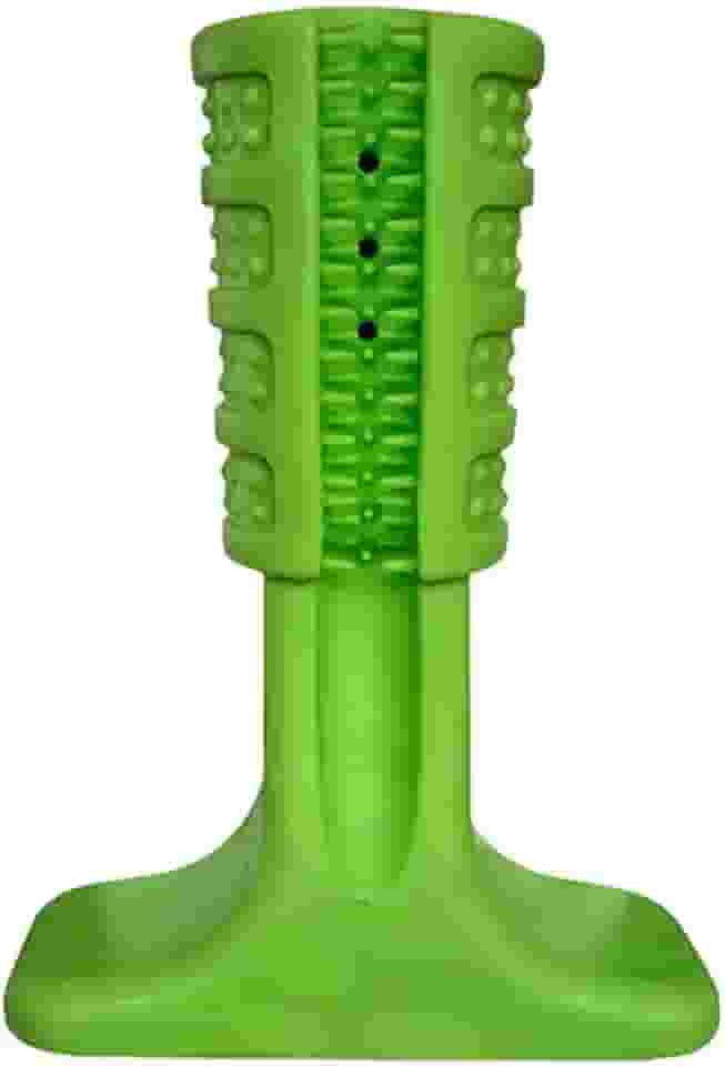 Mordedor para Limpeza Dental de Cães – Brinquedo Interativo de Higienização com Escova de Silicone – Remove Placa e Tártaro – Resistente e Atóxico (Verde)