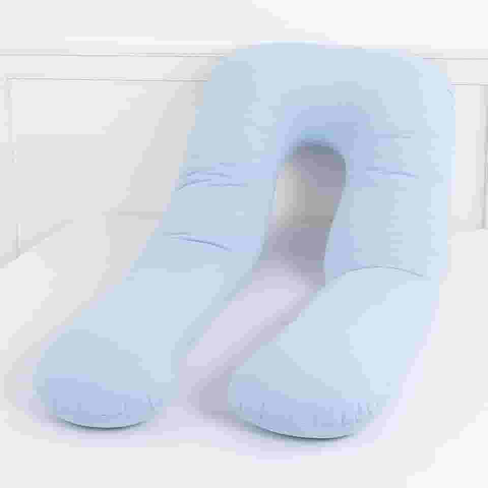 Travesseiro Para Grávida Gestante e Amamentação Repouso Anatômico 100% Algodão Macio Cor (AZUL CLARO)