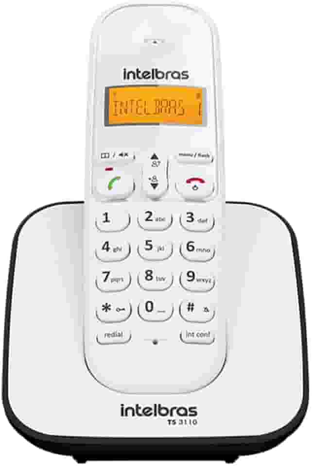 Telefone Digital Sem Fio TS 3110 Branco e Preto Intelbras