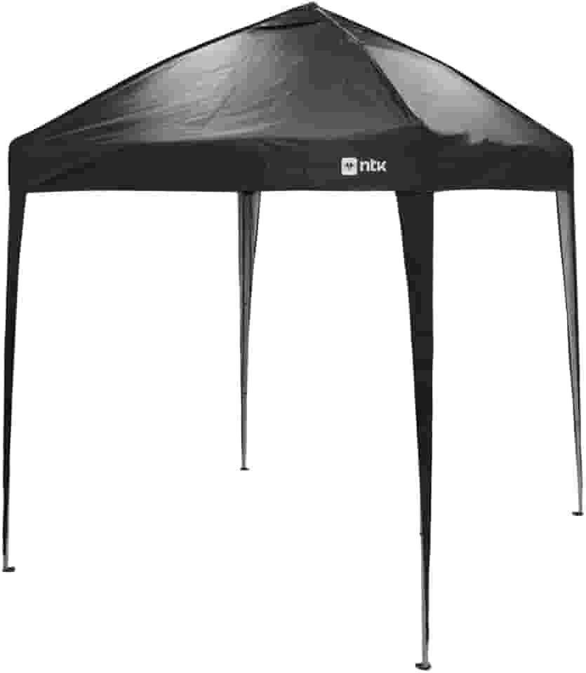 Gazebo Dobrável 2M x 2M, Tenda Sanfonada Preta com Estrutura em Metal, Toldo Pop-Up Portátil para Eventos Externos