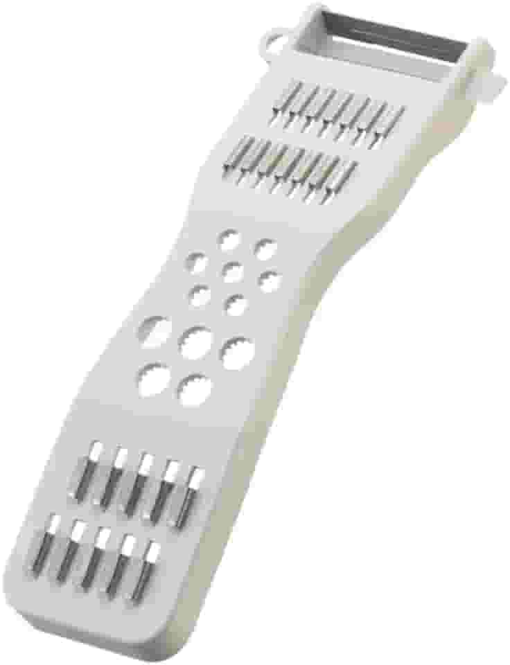 Descascador Fatiador Cortador Com Lâminas 5 Utilidades em 1 Legumes e Frutas Branco Aço Inoxidável