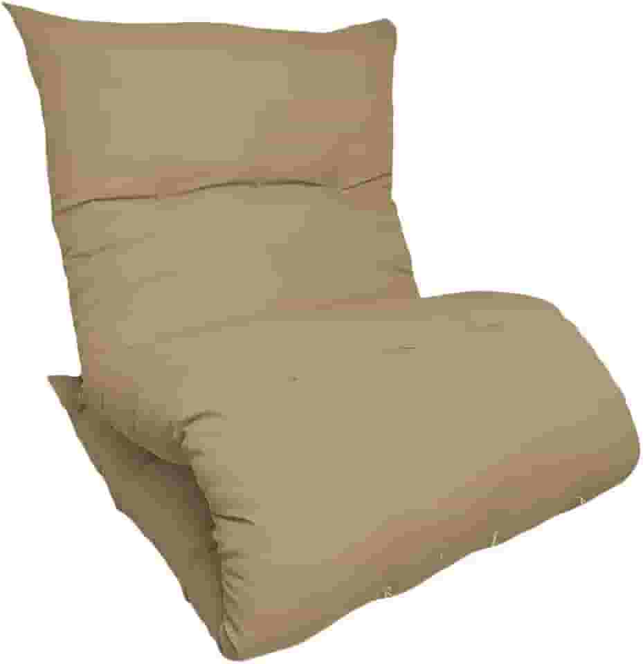 Colchonete Futon Dobrável Almofada Poltrona Colchão Portátil Solteiro Pallet Espreguiçadeira(Bege)