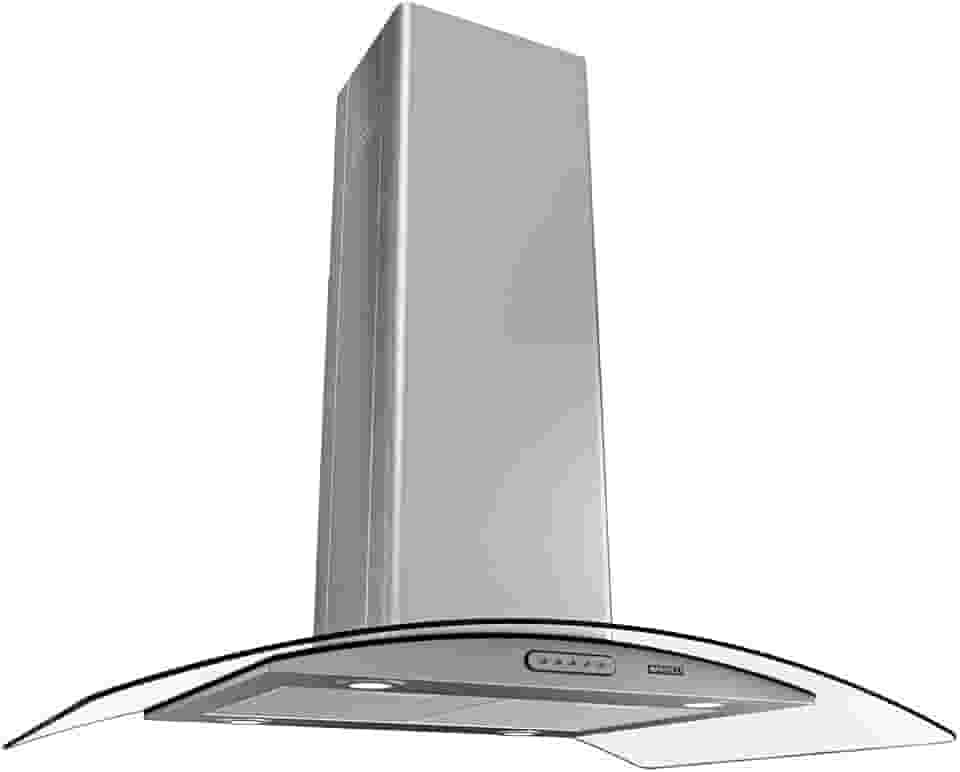 Coifa Ilha 90cm Vidro Curvo Nardelli Inox