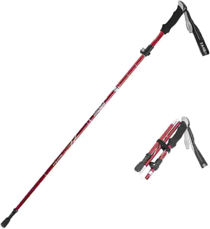 Bastão de caminhada, bastão telescópico dobrável de 5 seções, adequado para atividades ao ar livre, bastão de caminhada