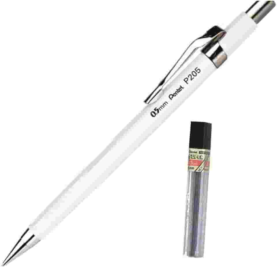 Lapiseira Sharp P200 Pentel 0.5mm Branca + Grafite