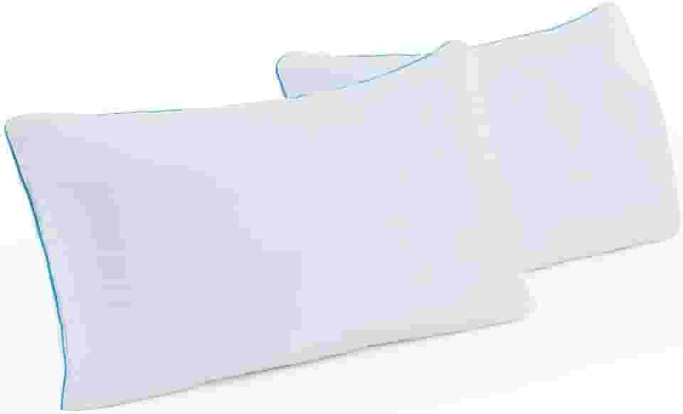 Linenspa Pacote com 2 almofadas de espuma viscoelástica desfiada, padrão (pacote com 2), branca, 2 unidades