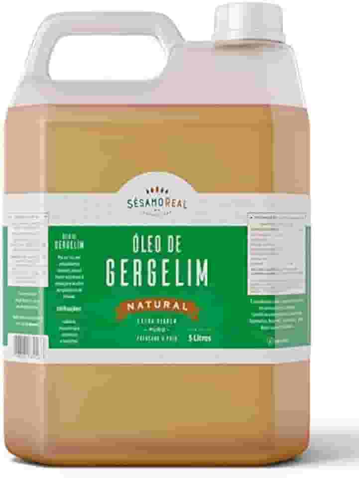 Óleo de Gergelim Natural - Sésamo Real – Prensado a Frio, Sem Aditivos, Sabor Suave – Para Finalização e Cozinha do Dia a Dia - 5l