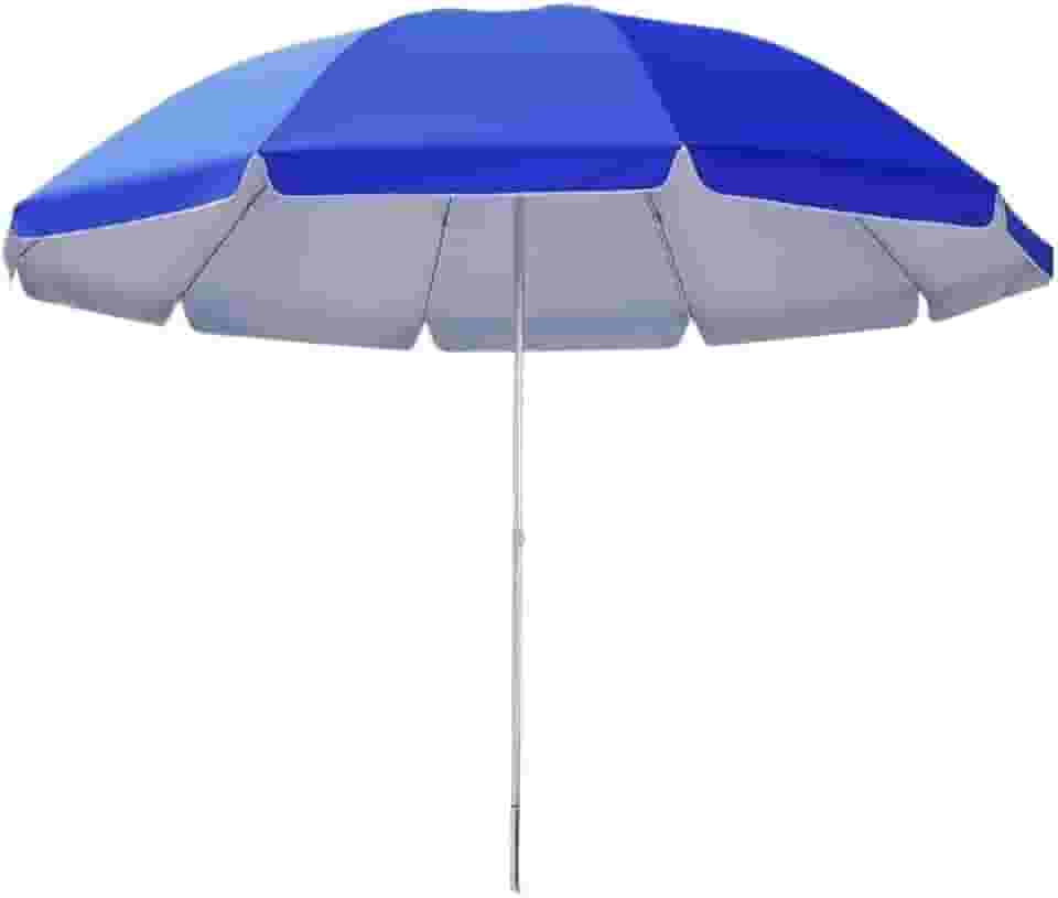 Guarda-Sol Gigante 1,80m ou 2,40m com Proteção UV Respirável para Praia Piscina Jardim(azul liso Pequena 1,80)