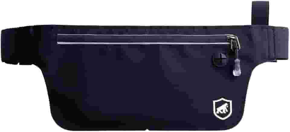 Pochete Porta Dólar Antifurto com Elástico Ajustável para Celular, Dinheiro, Documentos, Passaporte ideal para Viagem e Uso Diário, Ultra Slim Preta