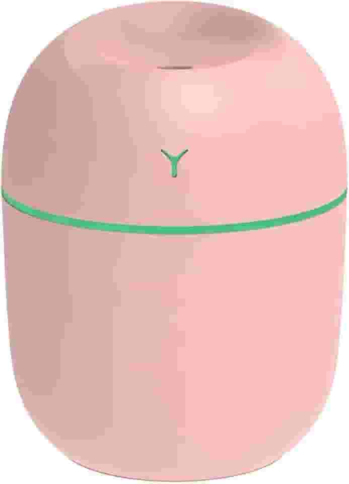 Mini Umidificador de Ar Difusor Aromatizador de Ambiente Aromas e Óleo Essencial Portátil Ultrassonico USB LED Mini Purificador 300 ml Aromaterapia (Rosa)