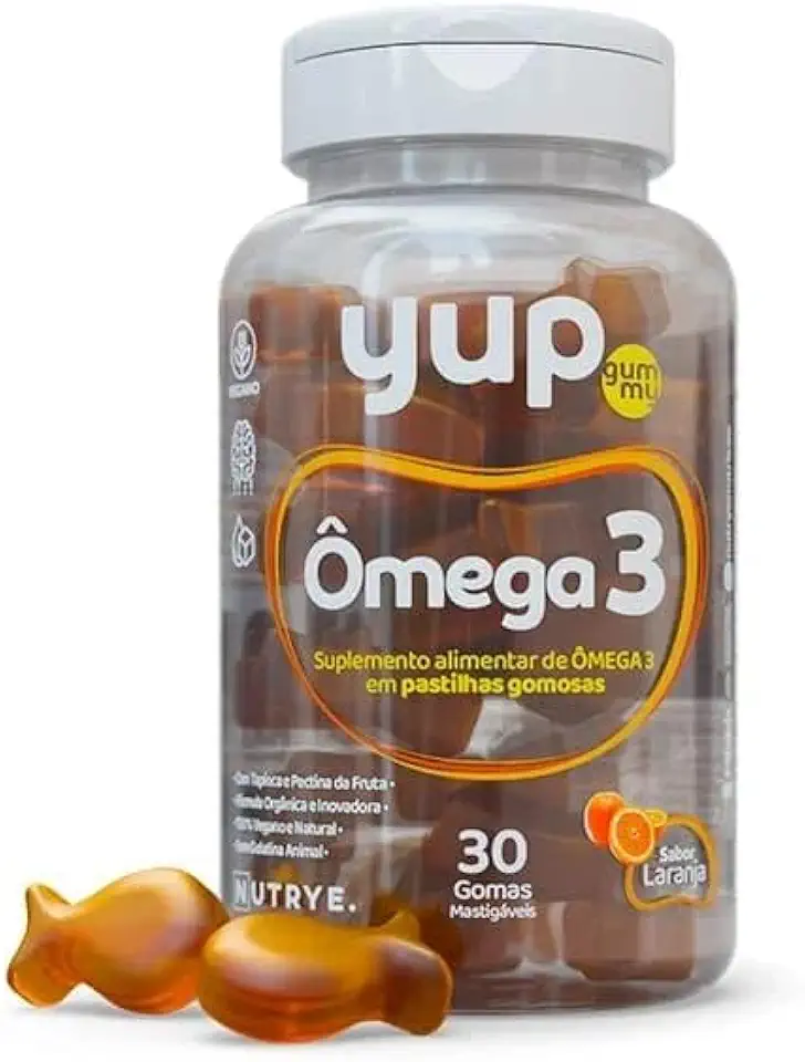 Ômega 3 Vegetal – Ômega 3 ALA do Óleo de Linhaça – Gomas Sabor Laranja – Para Toda a Família – Nutrye