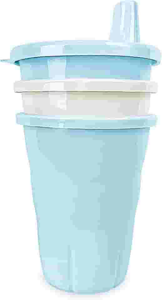 Adoleta Bebê Kit 03 Copos com Bico Azul Claro