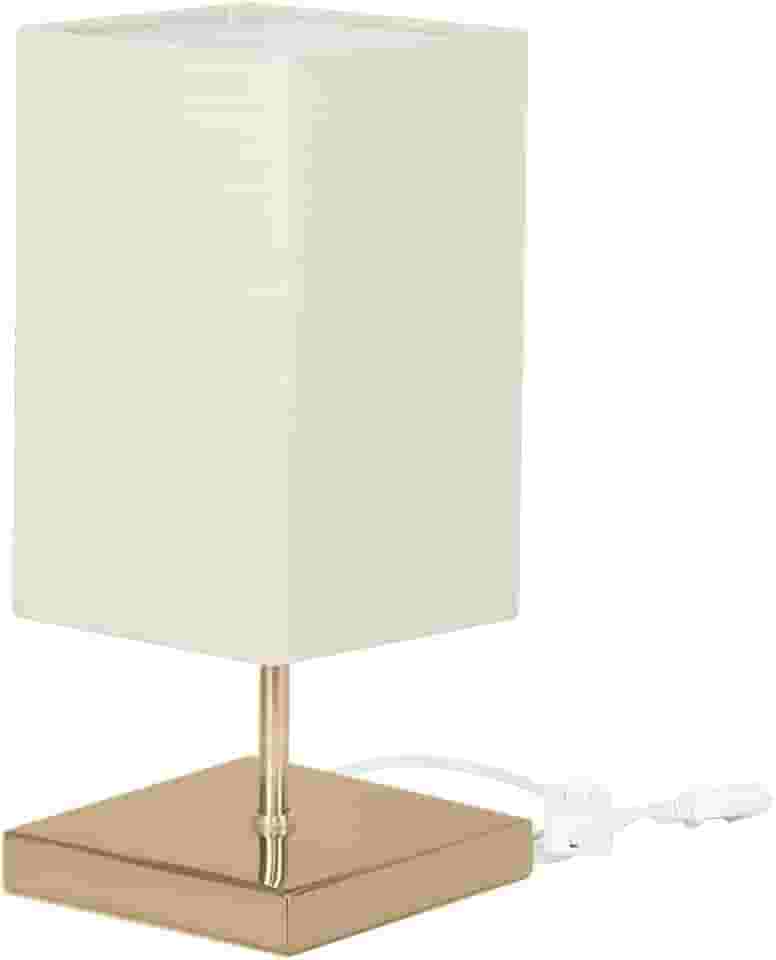 Abajur Eros Quad Bege Base Quadrada New Cobre