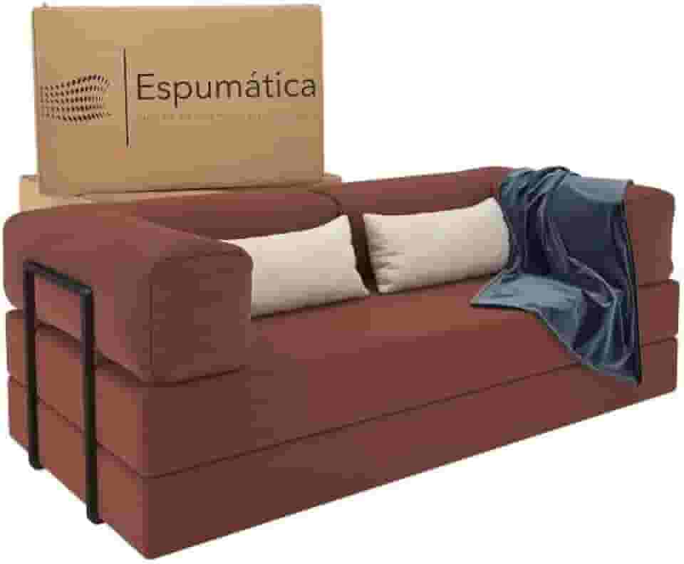 Sofá Cama Bubble Compactado180cm Estilo Industrial (Terracota)