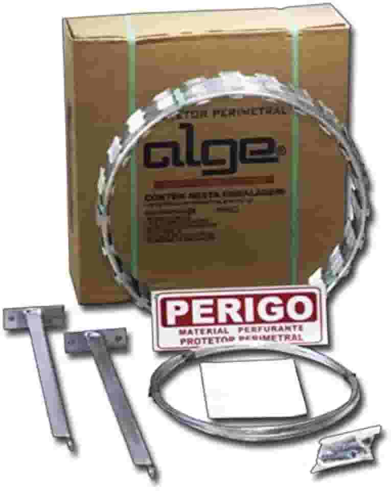 Kit Protetor Perimetral 30cm Galvalume Cerca Concertina Ouriço 5 Metros