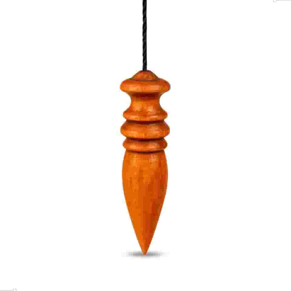 Pêndulo Egípcio de Madeira com Chumbo para Radiestesia, 15 cm