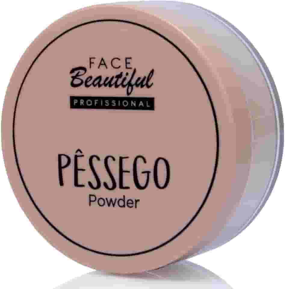 Pó Finalizador Solto Pêssego Powder Face Beautiful - Pele Sequinha, Não Acumula, Não Estoura no Flash