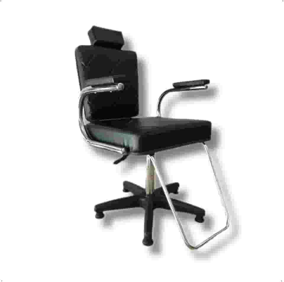 Cadeira elite salao de beleza cabelereiro barbeiro maquiagem design confortavel com regulagem de altura - pistão giratória ajustável (Preto)